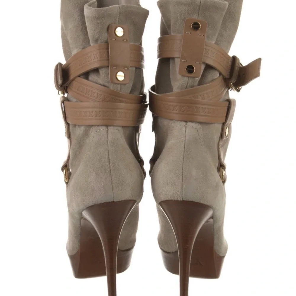 Louis Vuitton Beige Suede Heeled Boots - Picture 3 of 3